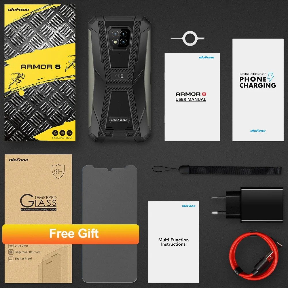 Ulefone Armor 8 mobile phones 3g&4g smartphone 6.1" smart phone 5g smartphone 4GB+64GB 16MP Triple Camera Rugged Phone
